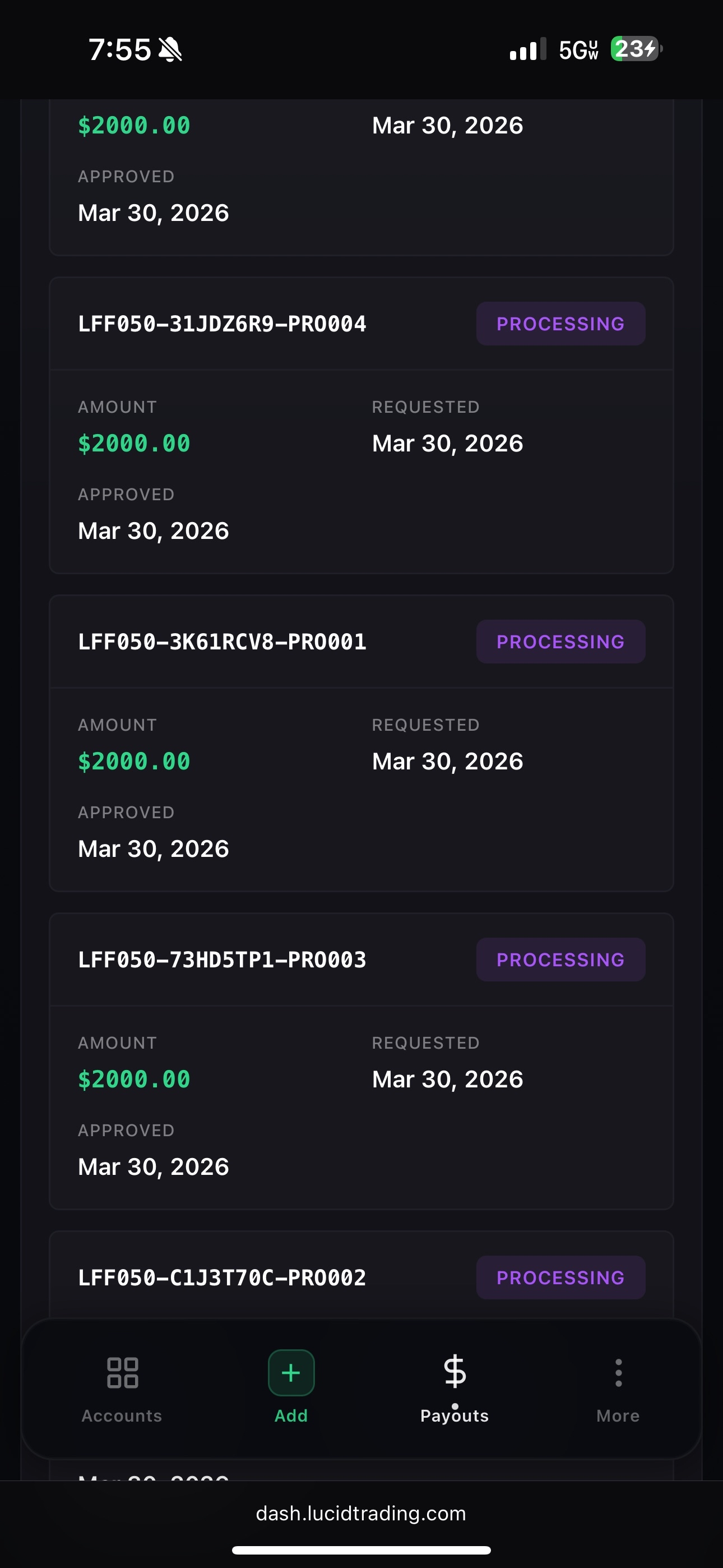 FIRMOPP-AB Lucid $10K Payout Proof